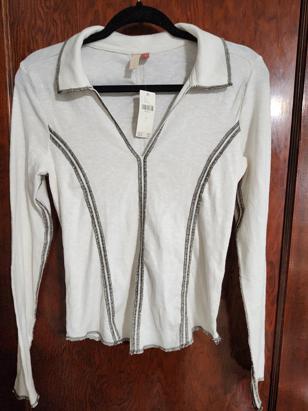 NWT Anthropologie Pilcro Stitched Long-Sleeve Collared Top Size S